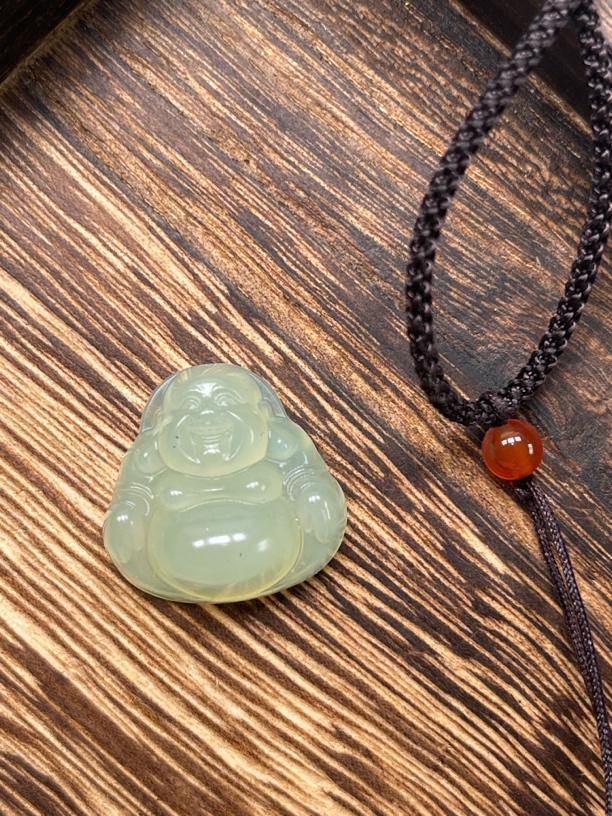 岫玉大肚笑佛佛公吊坠