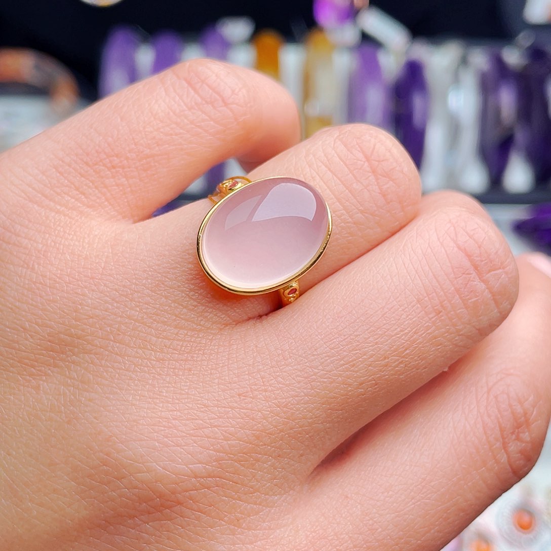 银S925镶嵌戒指芙蓉石天然保真