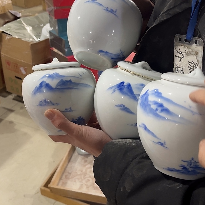 摆件陶瓷茶叶罐密封罐家用