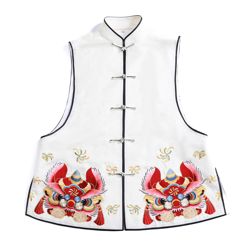 「醒狮腾瑞」乐锦坊复古国风手工原创设计日常百搭国潮女装汉服马甲