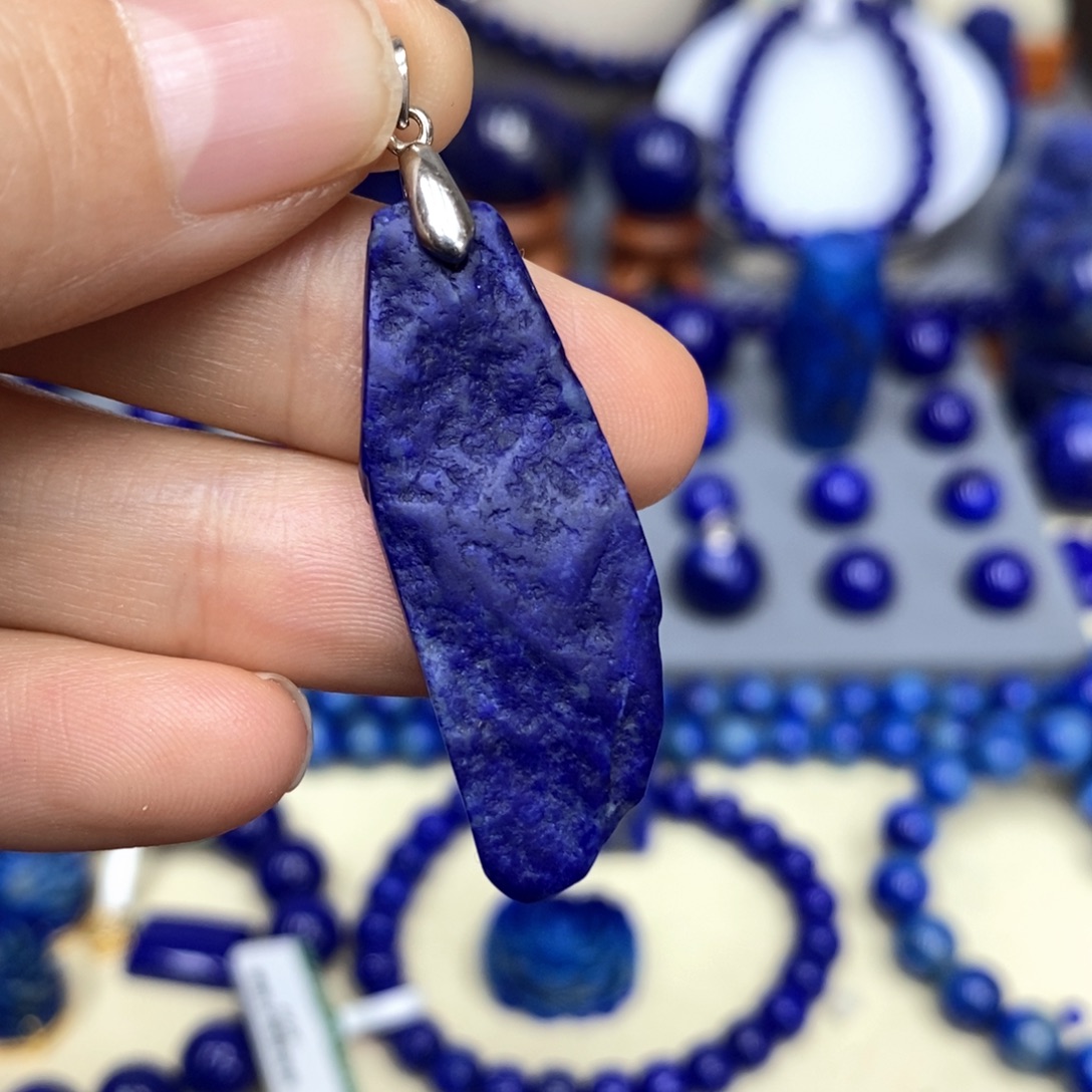 青金石银S925镶嵌颈饰