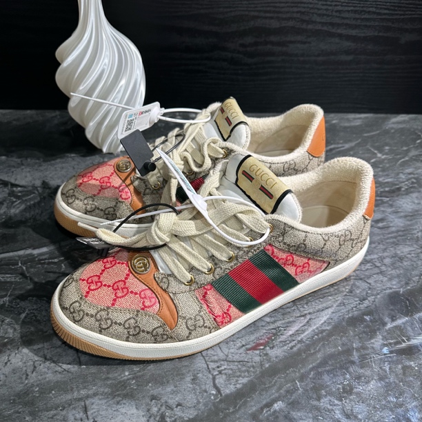 99新 GUCCI/古驰 42.5码/双G满印脏脏鞋板鞋