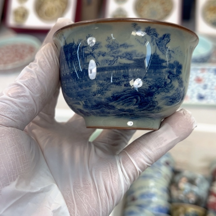 瓷片淘米岳阳楼如是杯主人杯