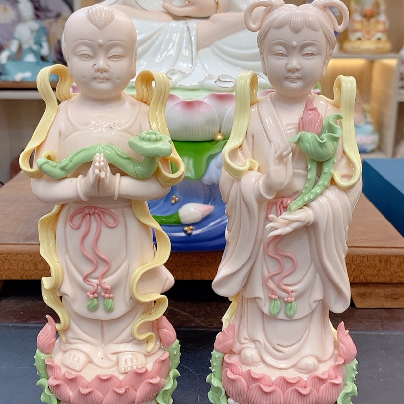 【闪购商品】瓷片德化陶瓷金童玉女