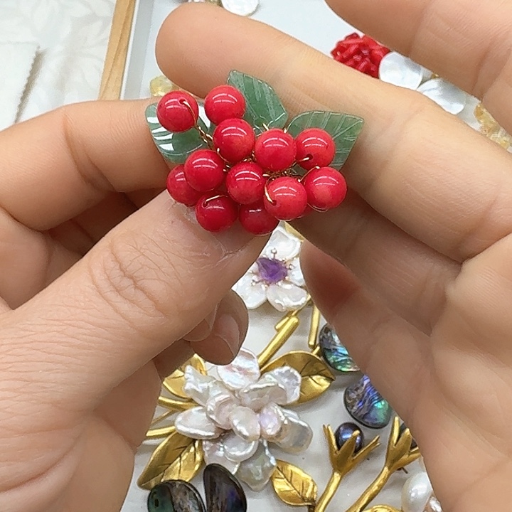 淡水珍珠胸饰银S925镶嵌