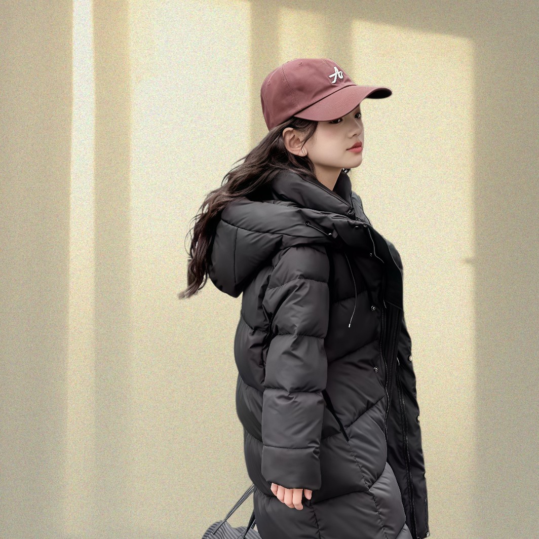 【专柜同款】青少年长款户外拉链中长款外套儿童冬季童装羽绒服
