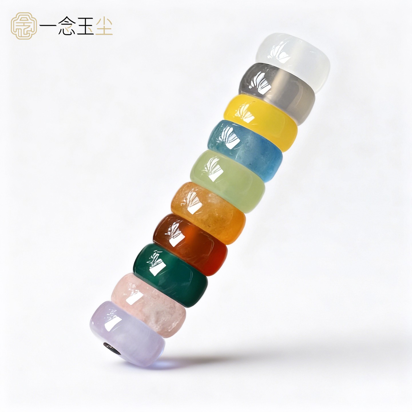 原矿玛瑙十连色隔片直切隔珠红绿灯天然南红蜜蜡菩提DIY文玩配饰