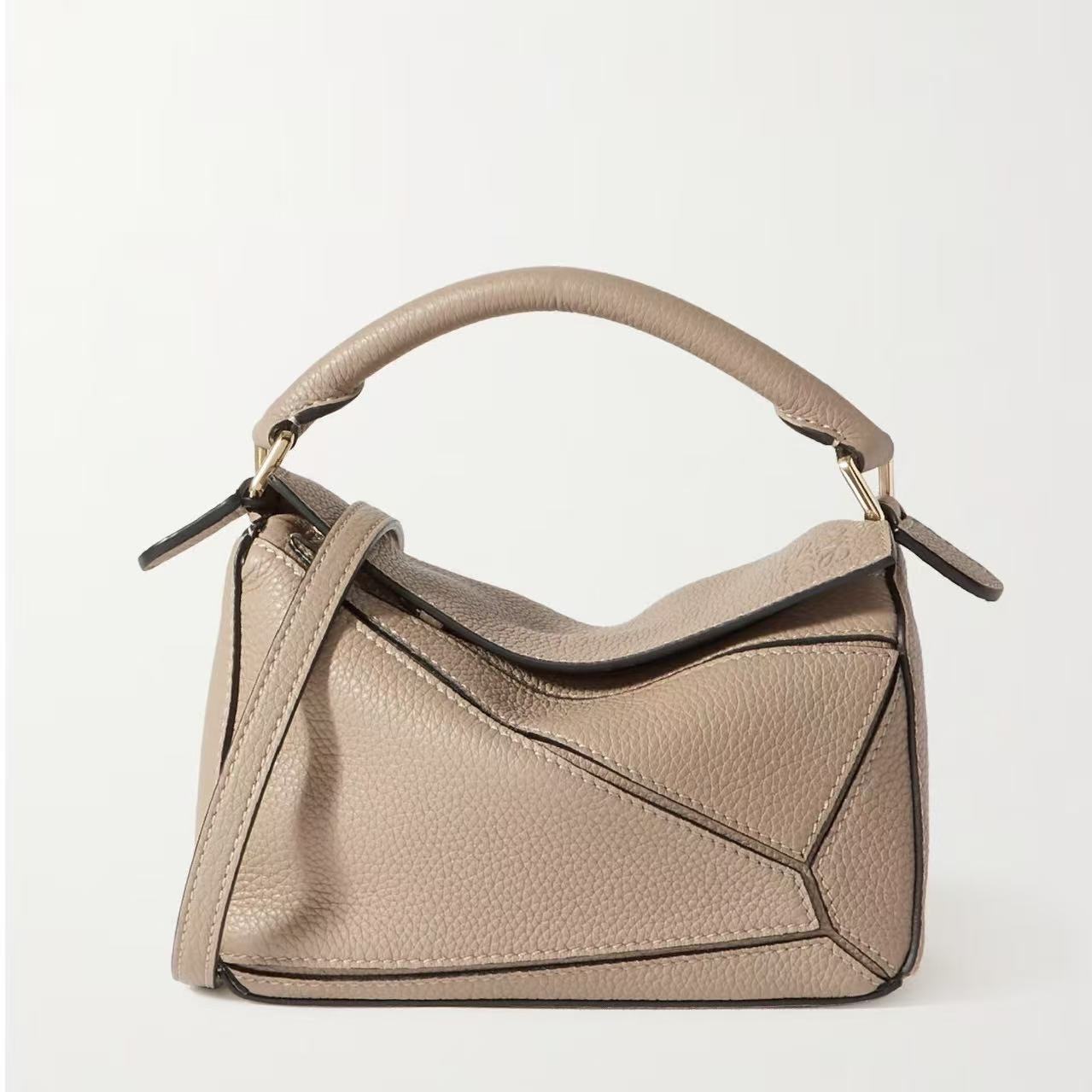99新 LOEWE/罗意威 小号沙色puzzle单肩包