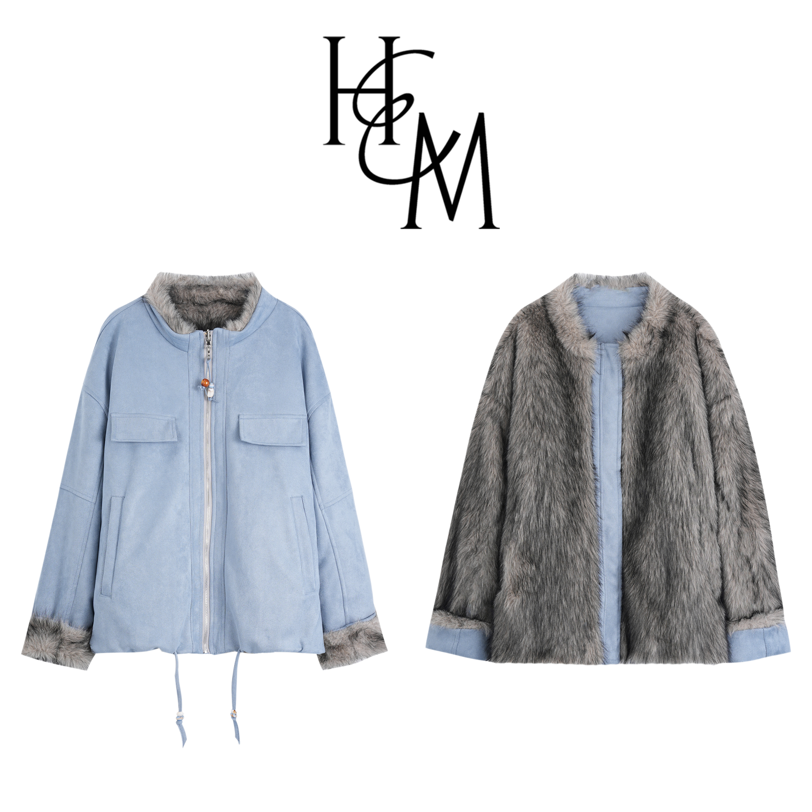 【正反两穿】时尚冬季立领保暖厚外套【16703】