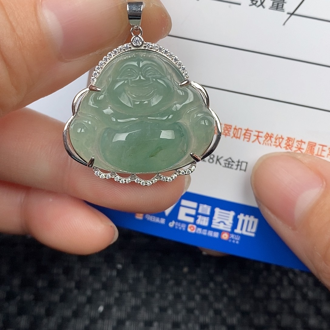 翡翠颈饰银S925镶嵌吊坠