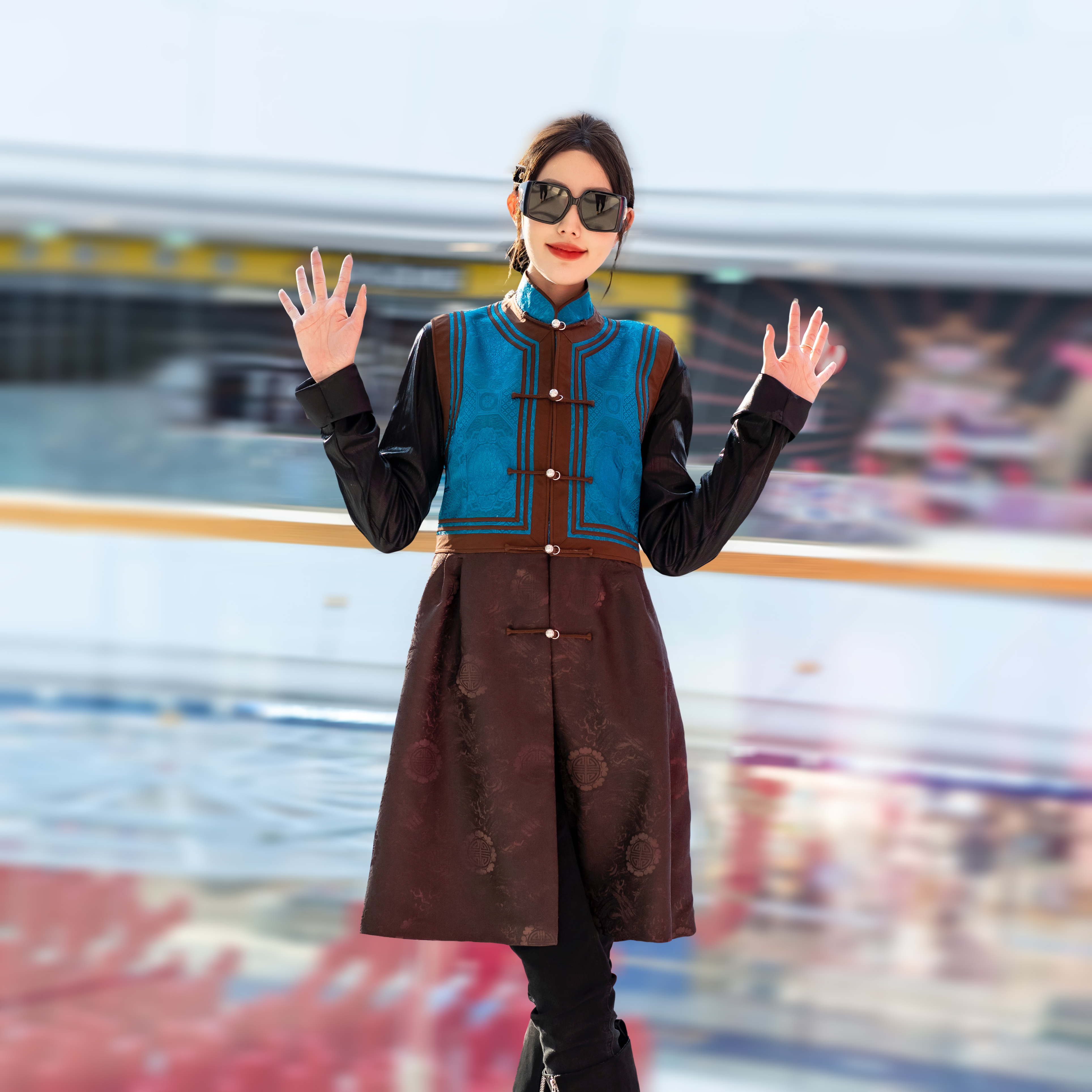 【蒙高俪晶】气质款蒙古元素长款马甲