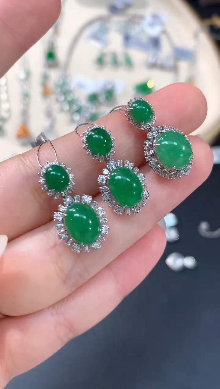 翡翠蛋面吊坠(不含链)-18K金-多样性发其一WJH61|CXQ21