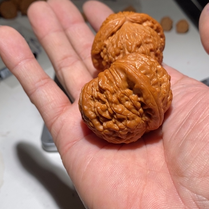 文玩核桃把件饕*白狮子