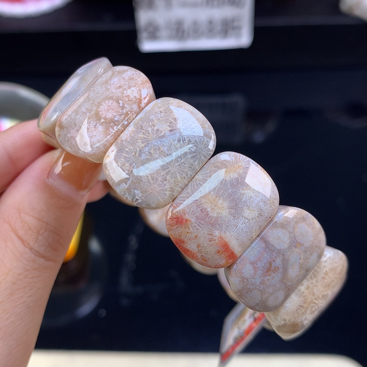 【闪购商品】颈饰未镶嵌硅化珊瑚（珊瑚玉）开播福利手牌9号