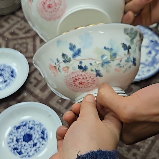瓷片瑕疵花神6寸2个面碗66666
