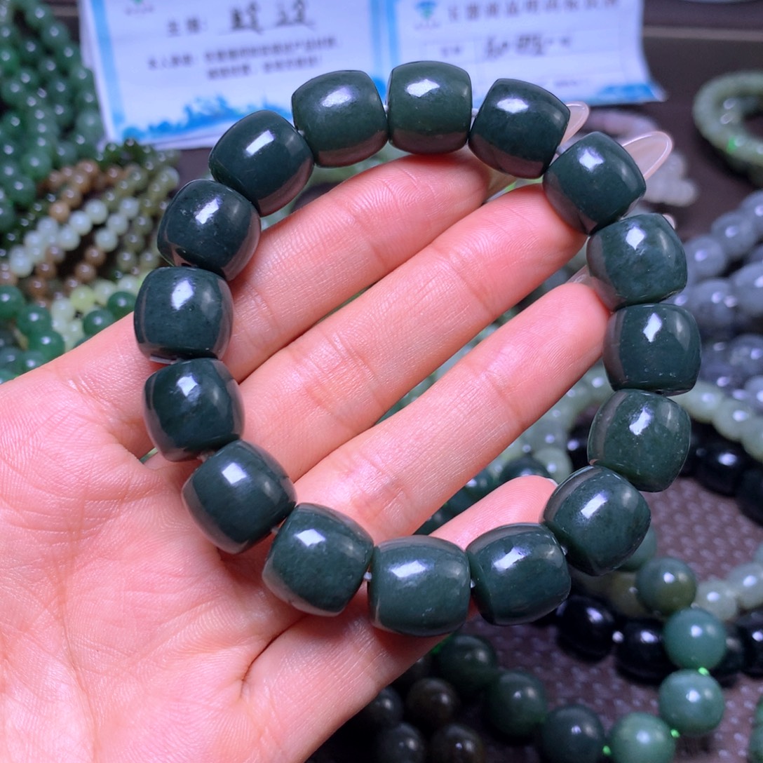 和田玉未镶嵌手串卡14