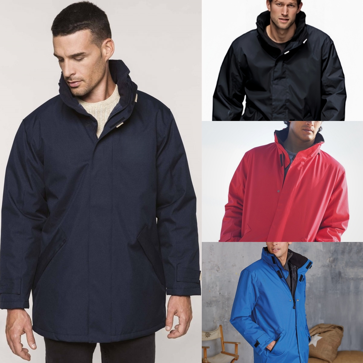 帽可以隐藏外贸男士户外防风防水夹棉加厚保暖连帽中长款棉服1115