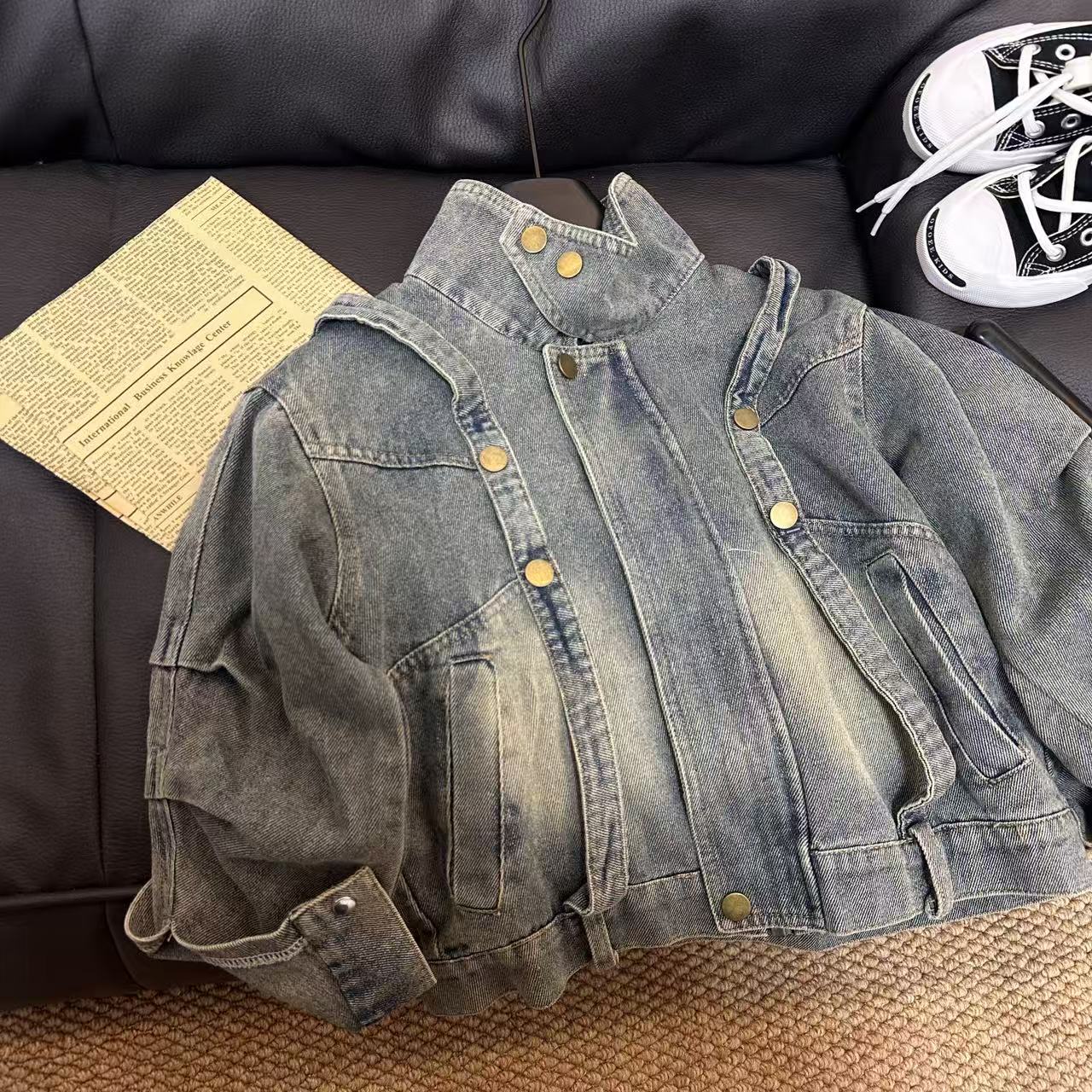 5669男女童休闲时髦潮流百搭炸街秋季牛仔外套