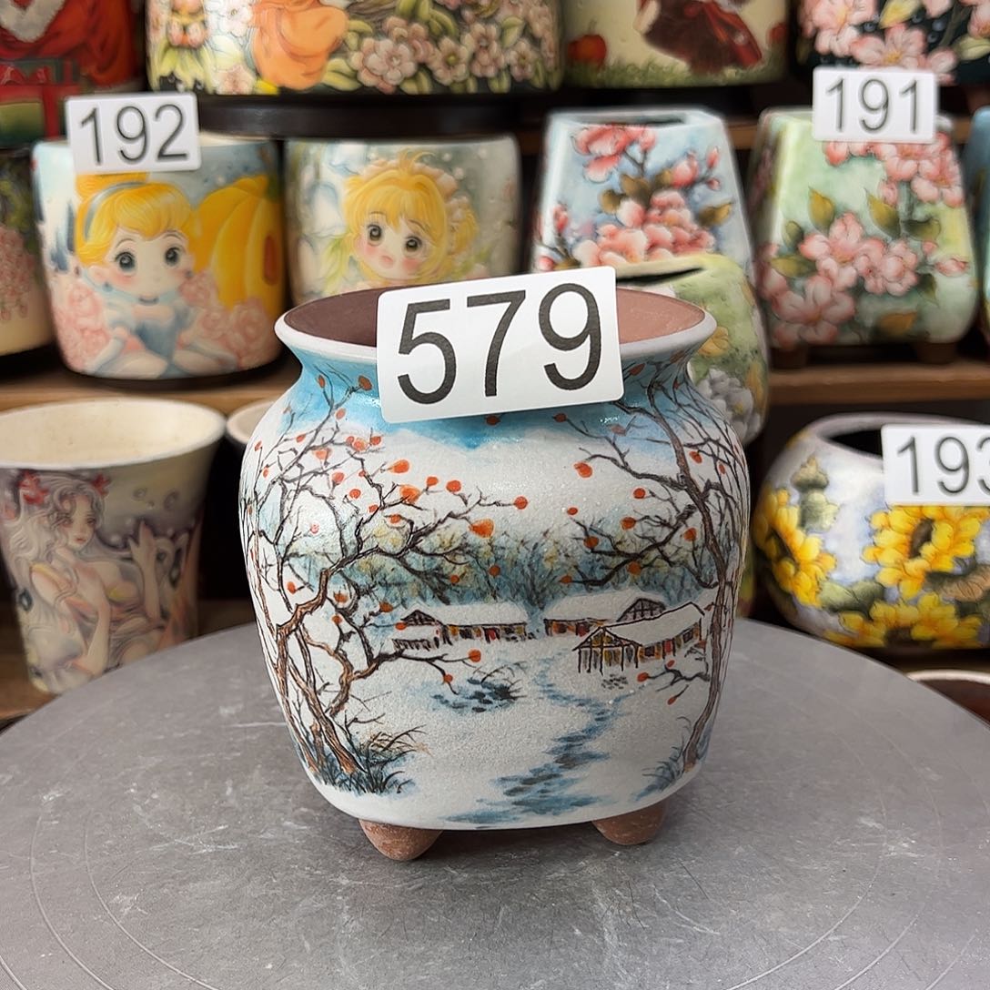 景德镇炫彩手绘口10高13