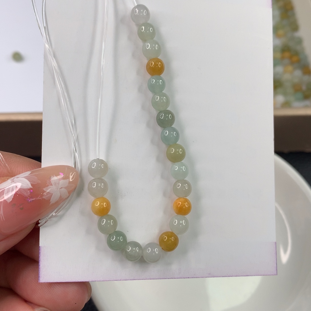 翡翠手链未镶嵌花****发翡翠散珠DIY多样性自发
