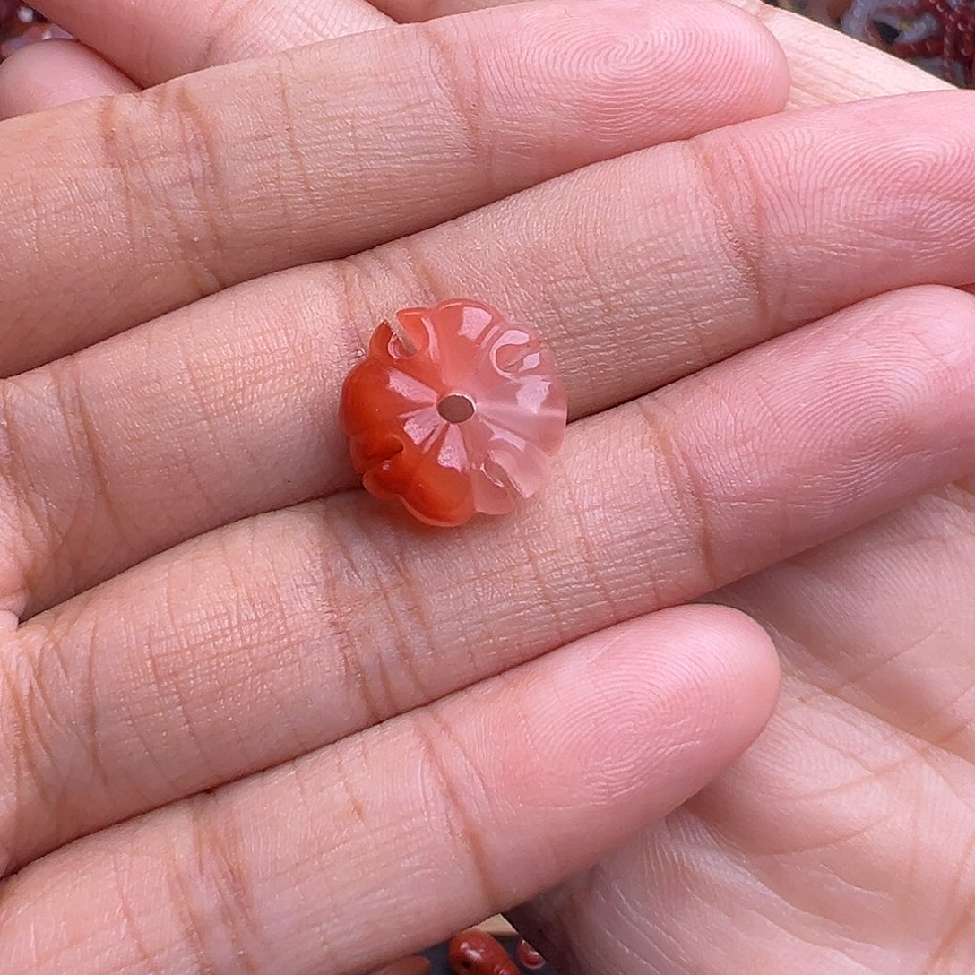南红玛瑙未镶嵌珠宝奇石克洛心：14mmm