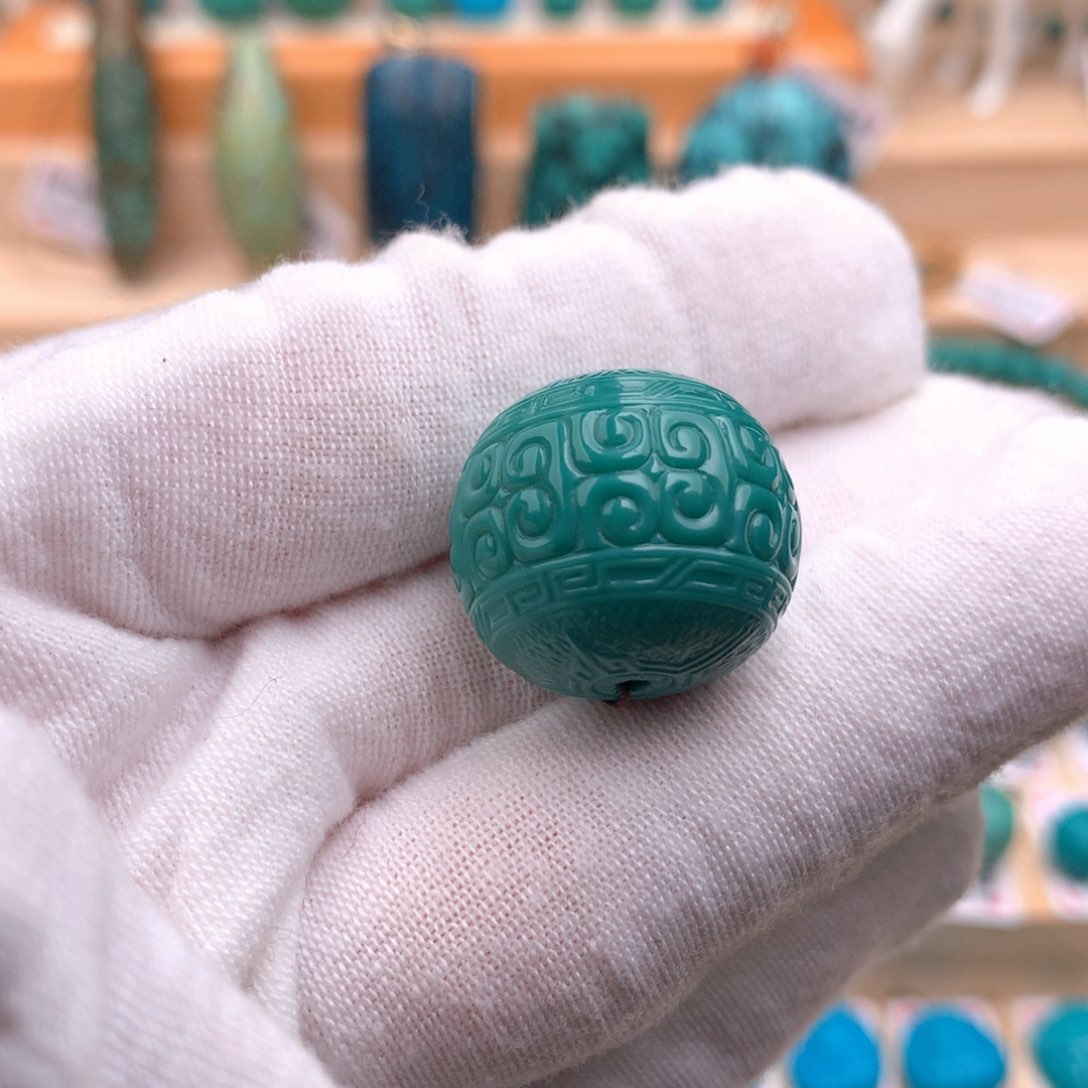 未镶嵌绿松石鼓珠直径20+