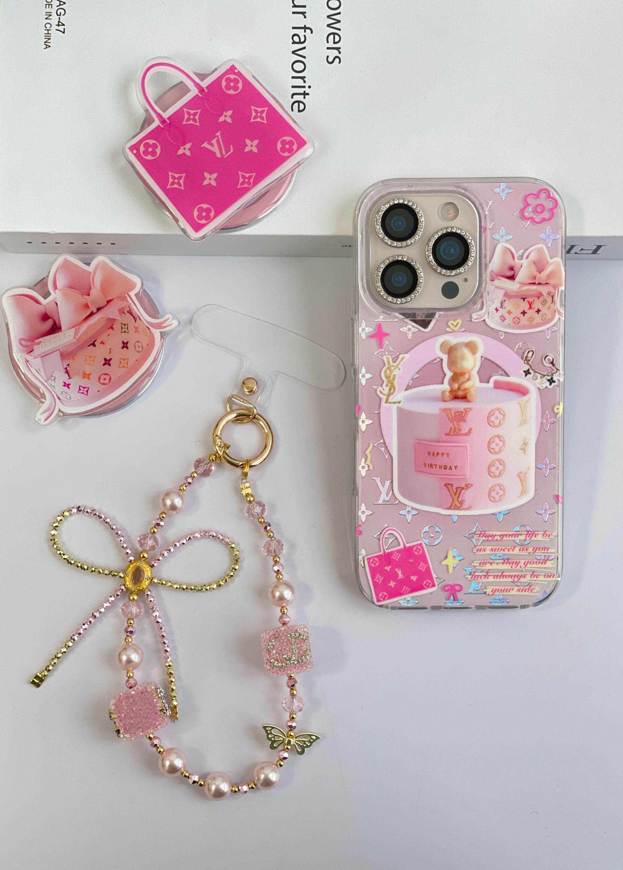 【驴家粉色支架磁吸】轻奢手机壳适用于苹果16Promax/15/14/13