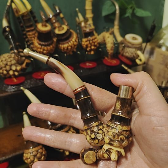 专***哥贵州特色竹根烟斗工艺品手把件