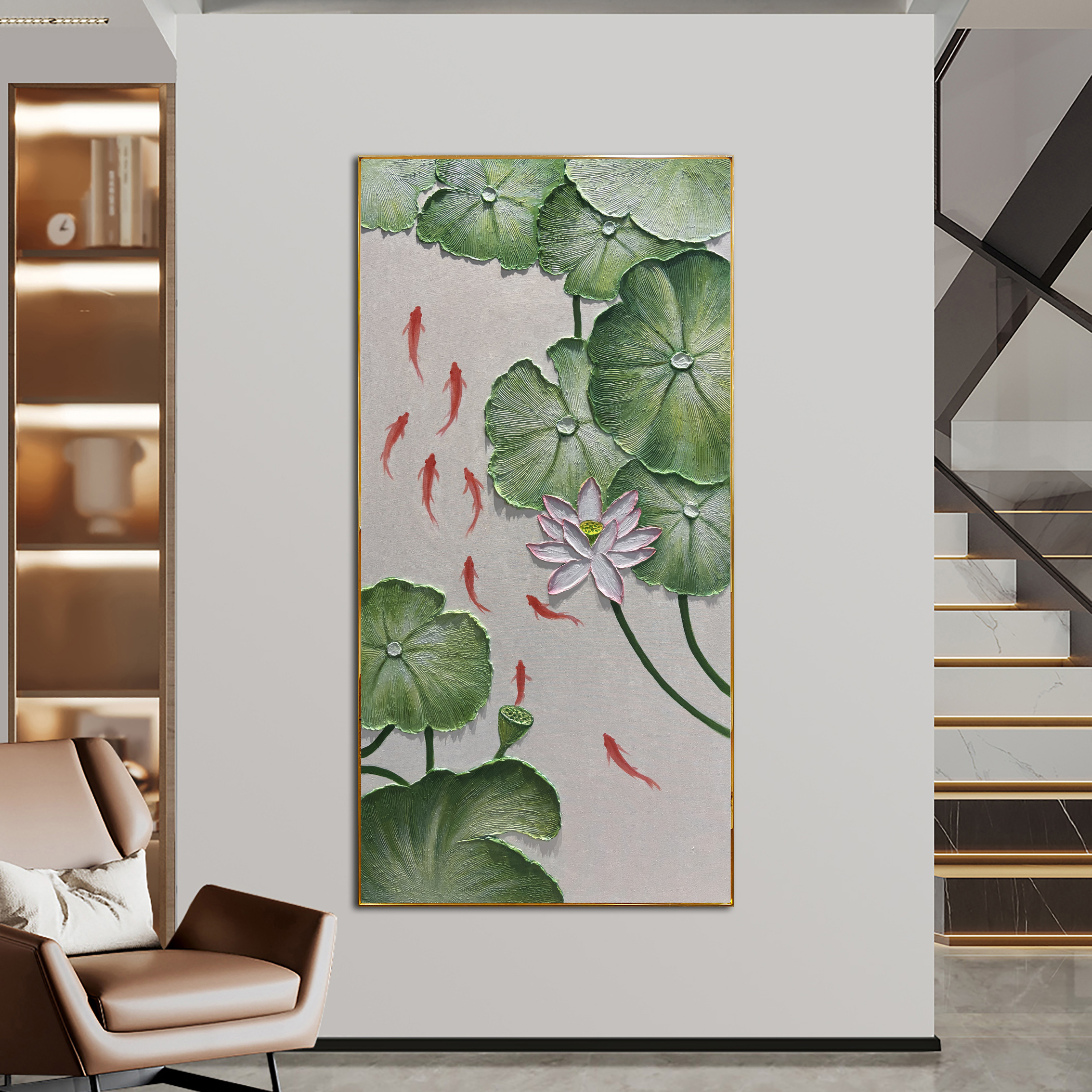 XG 45  手绘油画玄关画过道走廊背景装饰画中古风现代装饰画