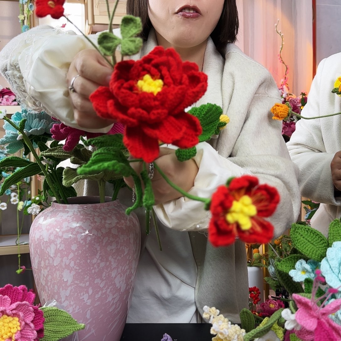 纯手工钩织钩织花束