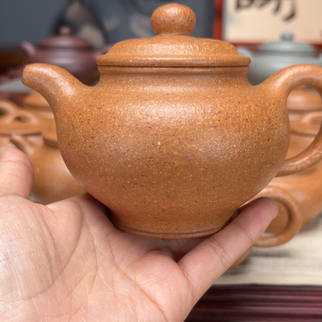 紫砂茶壶梨皮黄的360