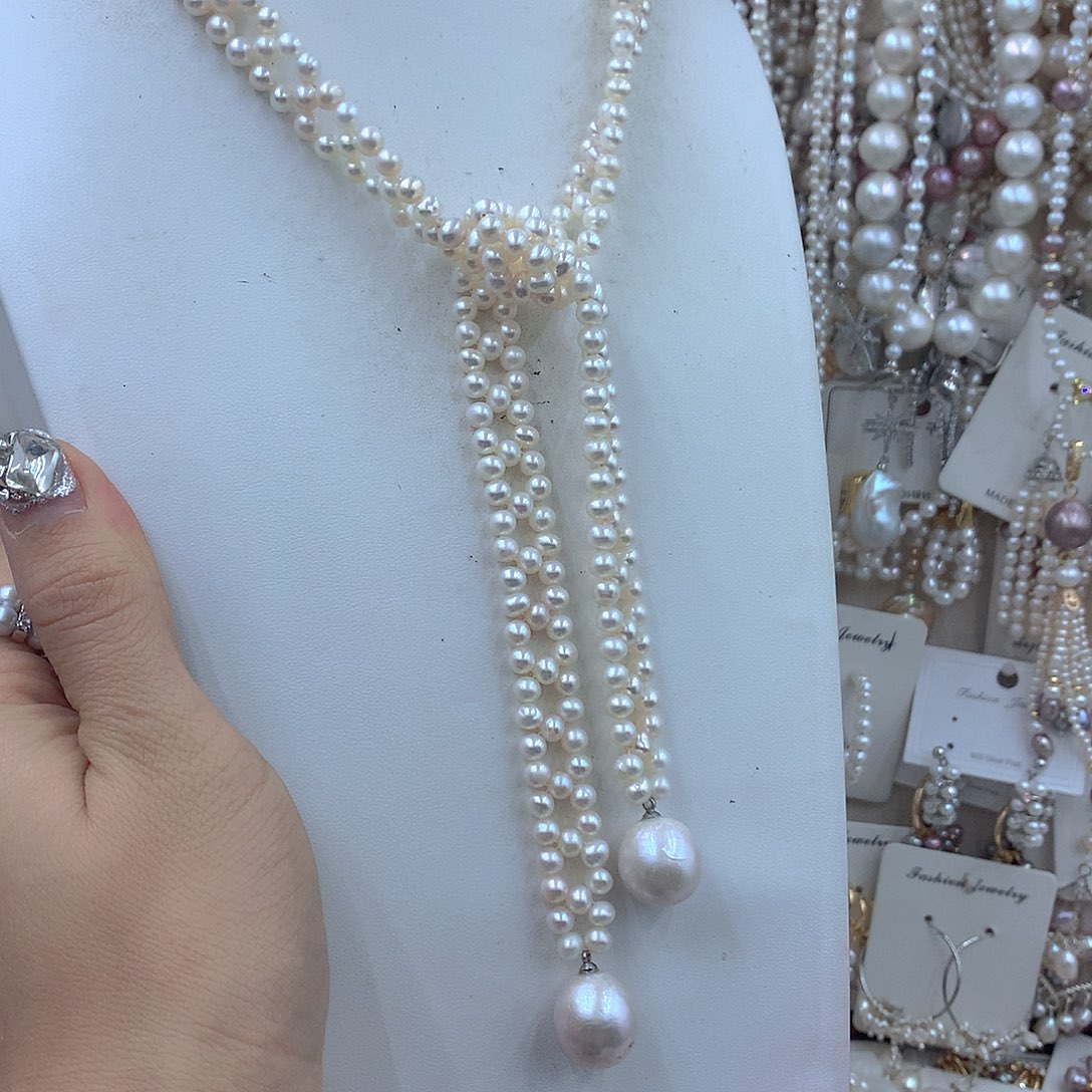 竹***笋淡水珍珠耳饰银S925镶嵌