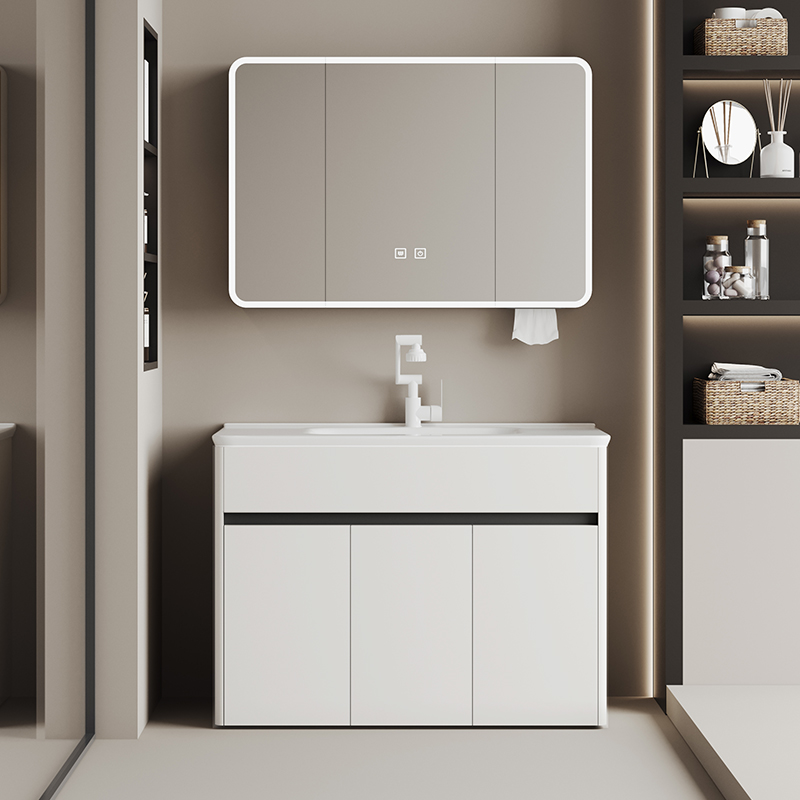 Faenza/法恩莎落地款蜂窝铝浴室柜组合陶瓷一体盆洗手洗脸盆柜