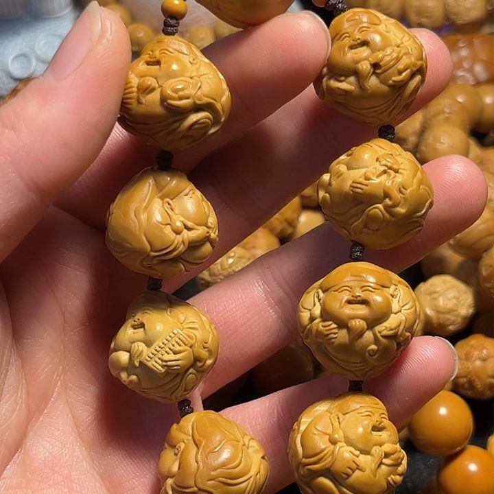 橄榄核手串/手链荷叶财神