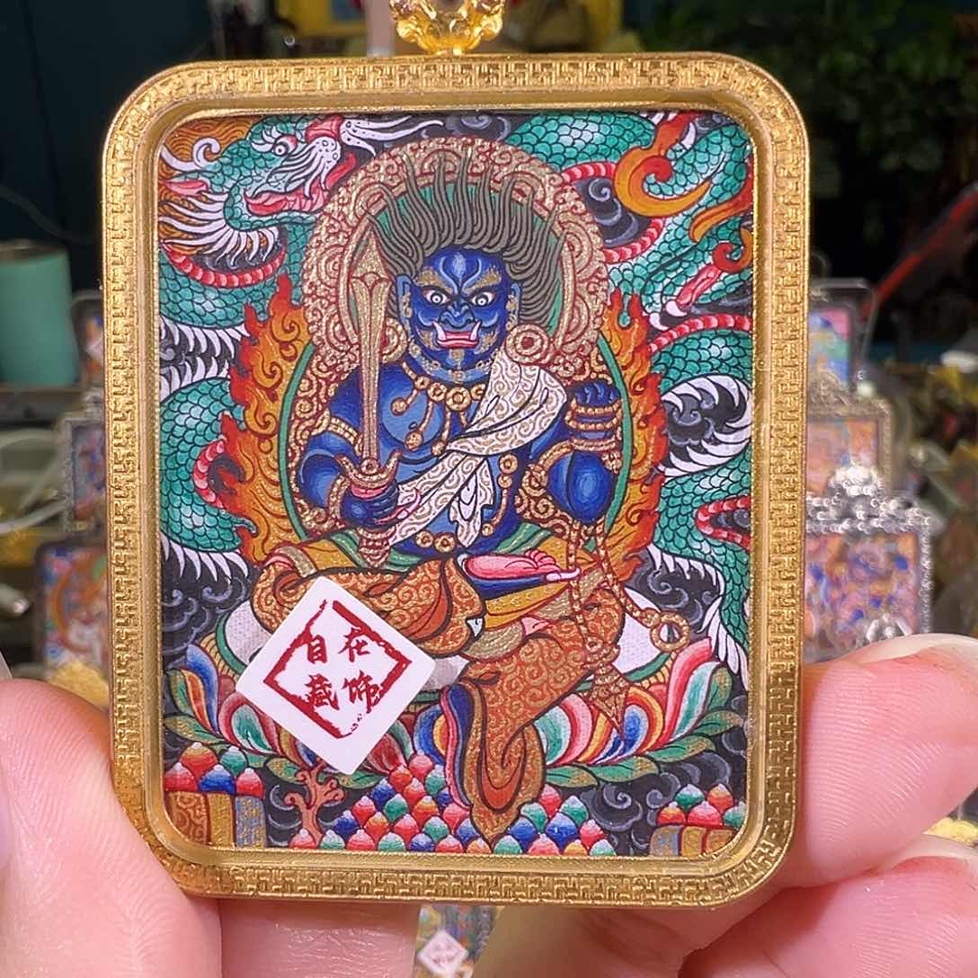 吊坠不动明王热贡纯手绘唐卡