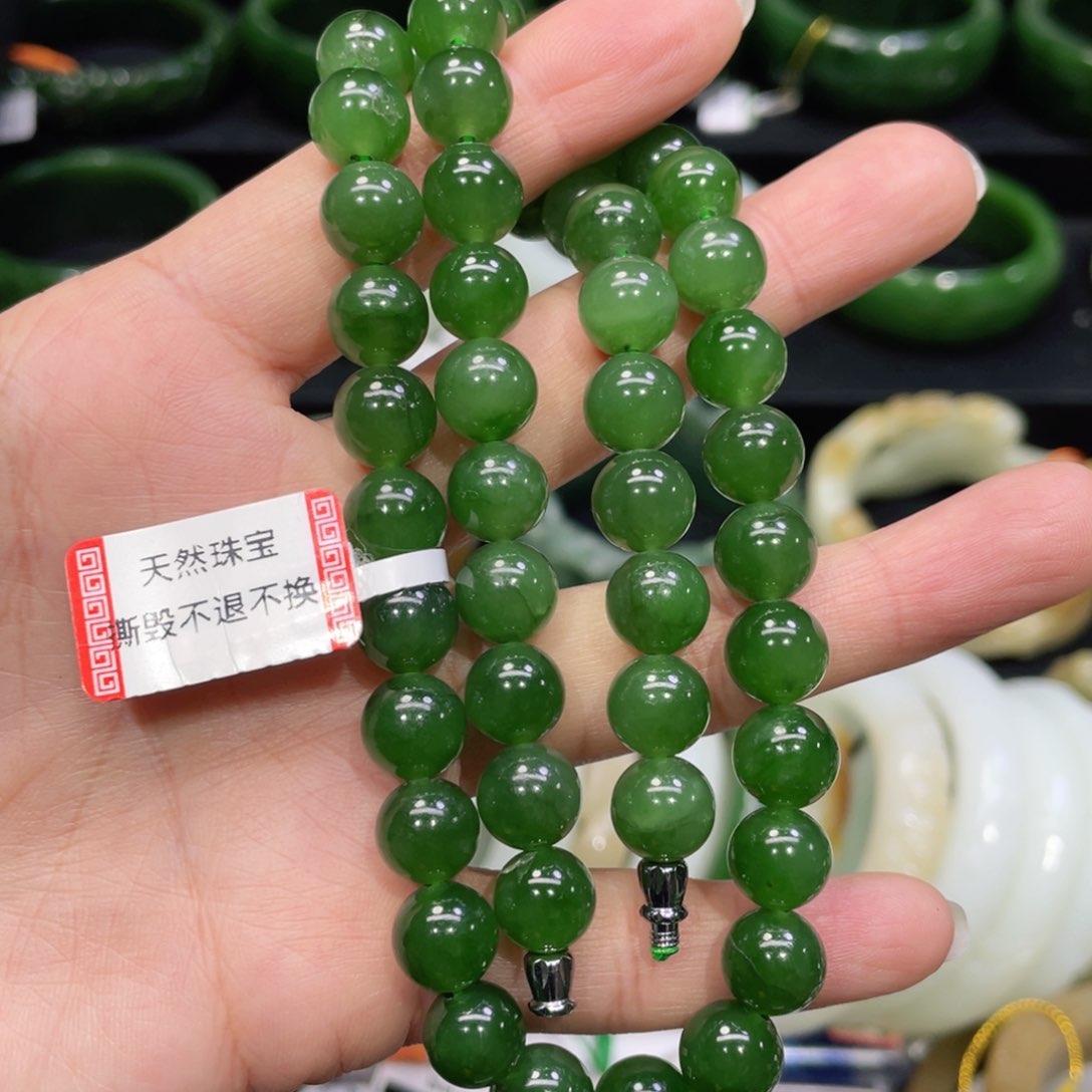 未镶嵌手镯和田玉瑕疵 妈妈链10