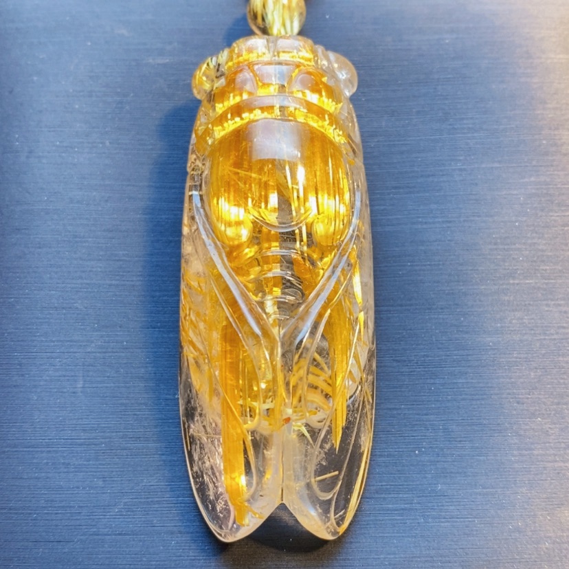 【闪购商品】水晶颈饰未镶嵌天然钛晶知了吊坠