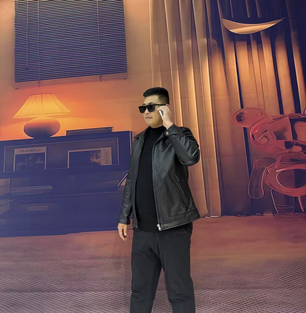 2015-1 头层小牛皮100%真皮男装 翻领休闲夹克春秋冬三季修身外套