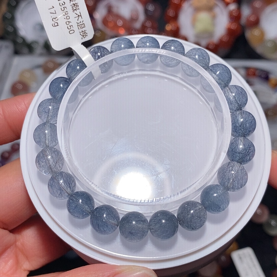 水晶手链未镶嵌F蓝兔毛8.3