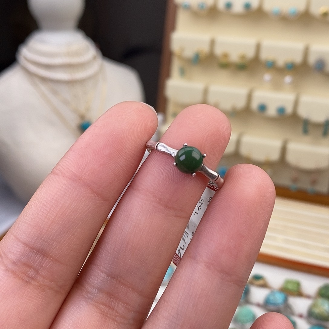 绿松石戒指银S925镶嵌