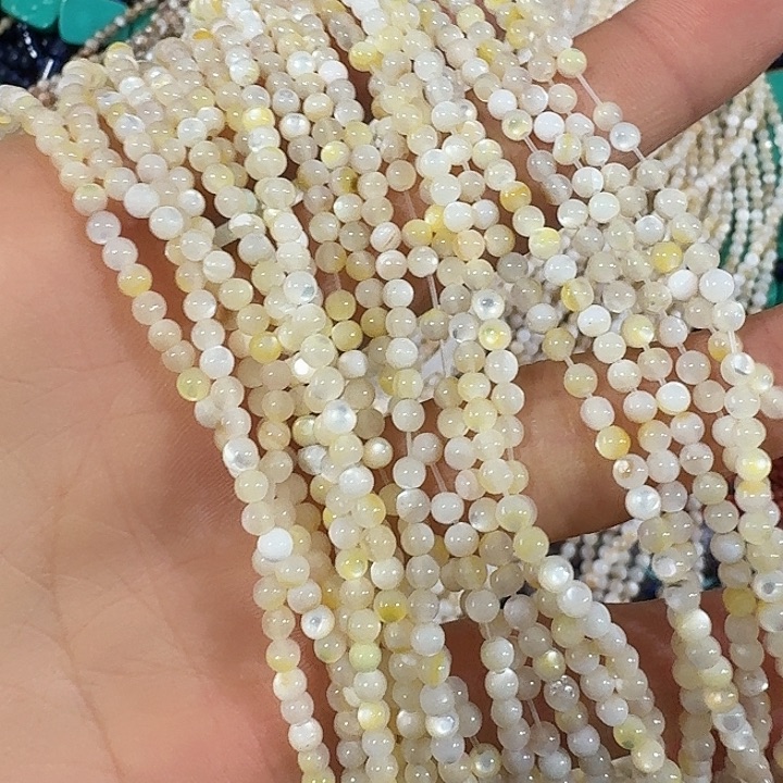 玛瑙/玉髓合金珠宝半成品2条3mm指定款金蝶贝圆珠