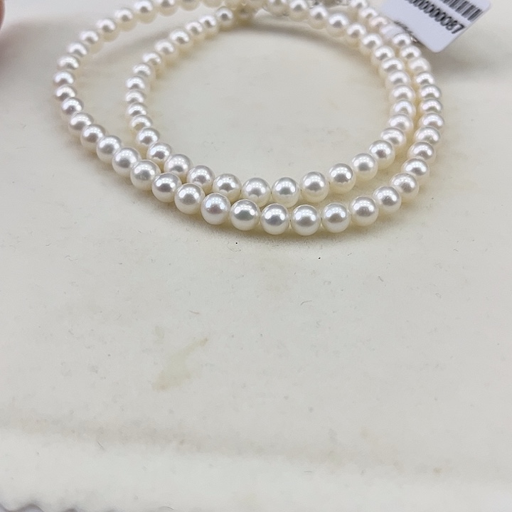 淡水珍珠银S925镶嵌颈饰5-6冷白炫彩