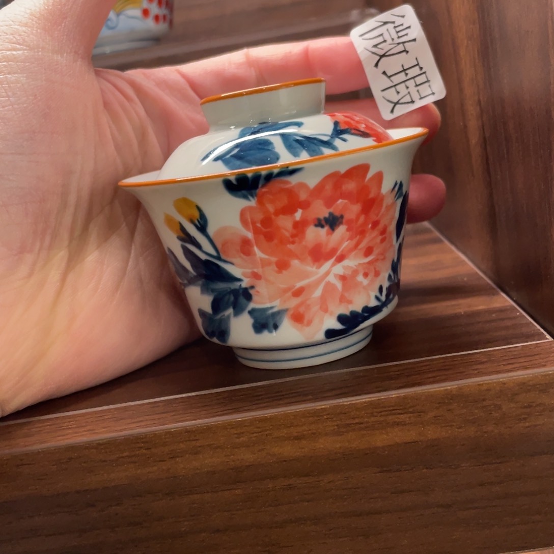 釉下手绘茶具微瑕