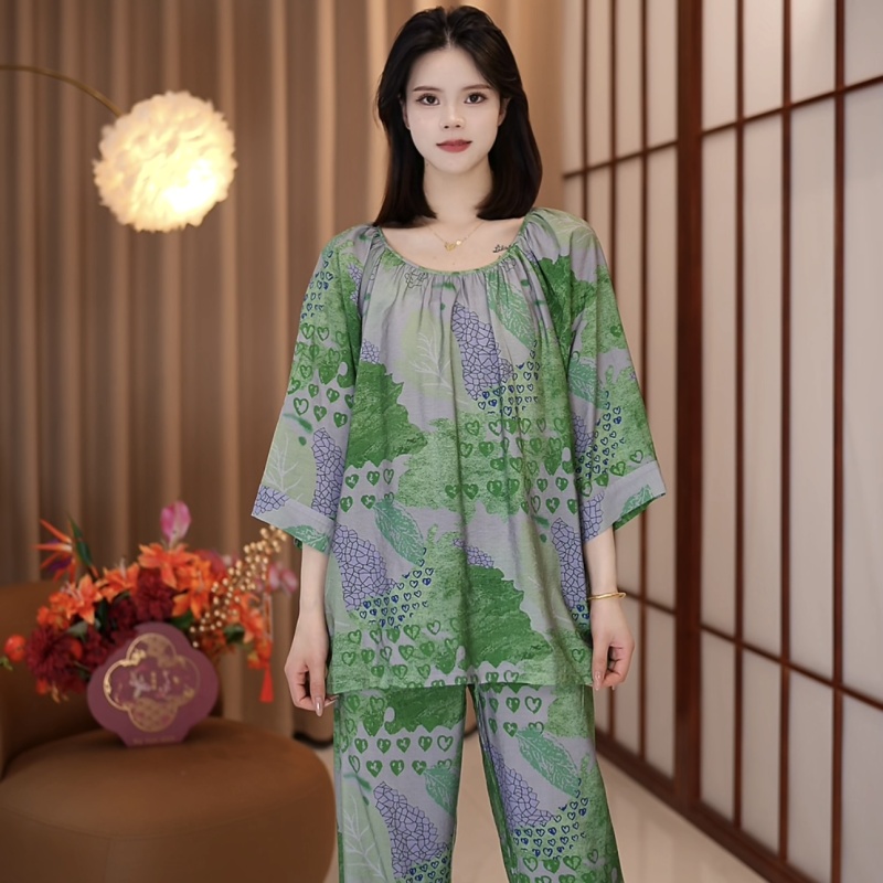 芙蓉世家【绿野仙踪】新品爆款全棉春秋长袖家居服套装