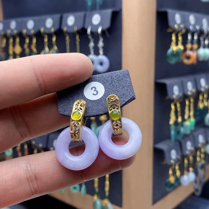 未镶嵌翡翠耳饰梅****理