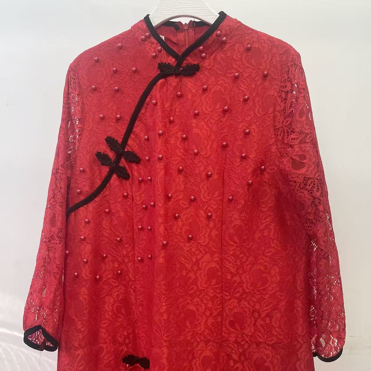 国风红色提花蕾丝（非图片款）