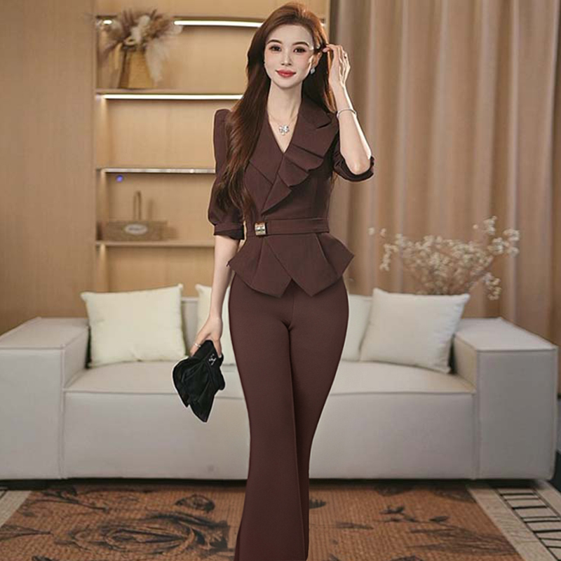 【两件套】今年流行chic高级感西装裤子套装贵气感御姐D3732