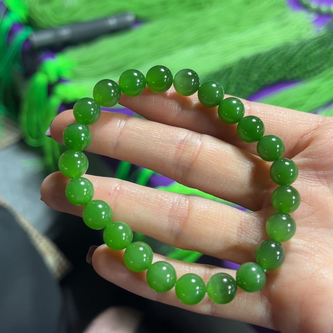 和田玉手串未镶嵌7-8