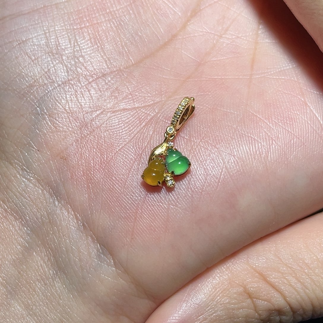 ****翡翠18K金镶嵌吊坠(不含链)