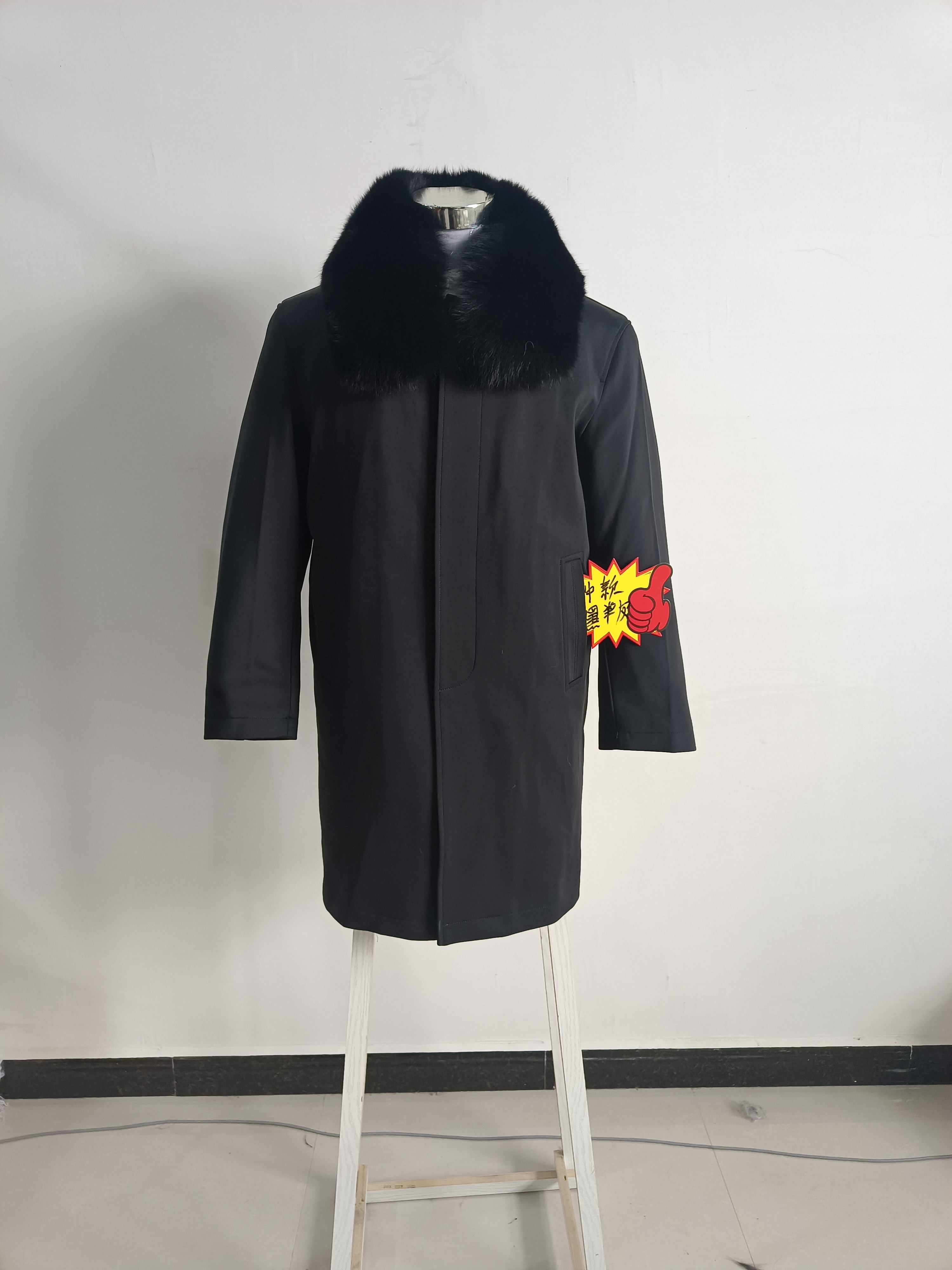 中长款黑色羊皮常规款中长款长款厚款中老年上装风衣男款夹克男士